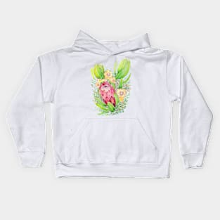 Flower bouquet with protea watercolour Kids Hoodie